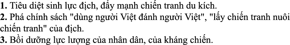 1. Ti u di t sinh l c  ch,   y m nh chi n tranh du k ch. 2. Ph  ch nh s ch \“d ng ng  i Vi t   nh ng  i Vi t\", \"l ...