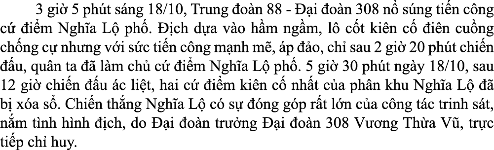  3 gi 5 ph t s ng 18/10, Trung  o n 88   i  o n 308 n  s ng ti n c ng c   i m Ngh a L  ph .   ch d a v o h m ng m, l...