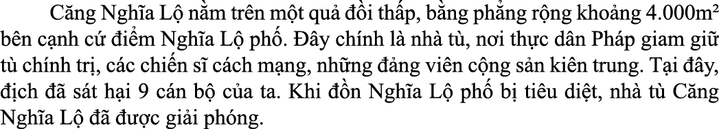  C ng Ngh a L n m tr n m t qu    i th p, b ng ph ng r ng kho ng 4.000m2 b n c nh c   i m Ngh a L  ph .   y ch nh l  ...
