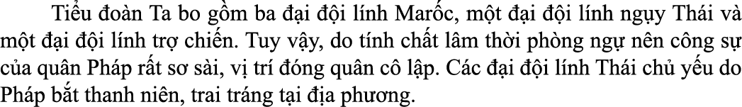  Ti u o n Ta bo g m ba   i   i l nh Mar c, m t   i   i l nh ng y Th i v  m t   i   i l nh tr  chi n. Tuy v y, do t n...
