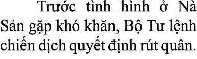  Tr c t nh h nh   N  S n g p kh  kh n, B  T  l nh chi n d ch quy t   nh r t qu n.