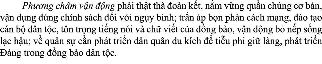  Ph ng ch m v n   ng ph i th t th   o n k t, n m v ng qu n ch ng c  b n, v n d ng   ng ch nh s ch   i v i ng y binh;...