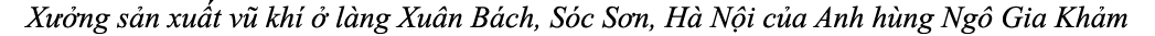 X ng s n xu t v  kh    l ng Xu n B ch, S c S n, H  N i c a Anh h ng Ng  Gia Kh m