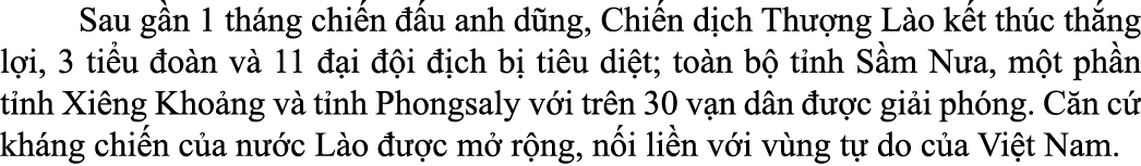  Sau g n 1 th ng chi n  u anh d ng, Chi n d ch Th  ng L o k t th c th ng l i, 3 ti u  o n v  11   i   i   ch b  ti u...