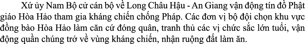  X  y Nam B  c  c n b  v  Long Ch u H u An Giang v n   ng t n    Ph t gi o H a H o tham gia kh ng chi n ch ng Ph p. ...