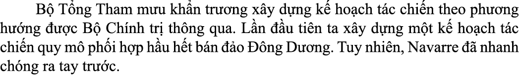  B T ng Tham m u kh n tr  ng x y d ng k  ho ch t c chi n theo ph  ng h  ng    c B  Ch nh tr  th ng qua. L n   u ti n...