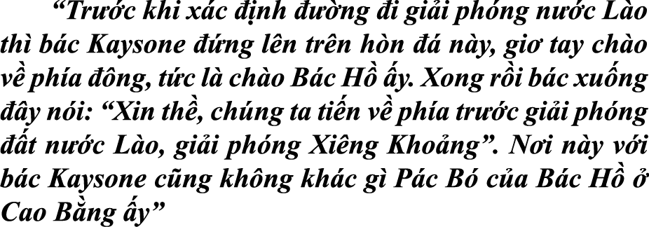  “Tr c khi x c   nh    ng  i gi i ph ng n  c L o th  b c Kaysone   ng l n tr n h n    n y, gi  tay ch o v  ph a   ng...