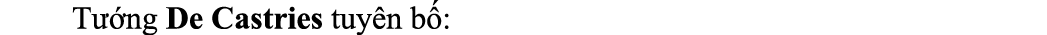 T ng De Castries tuy n b : 
