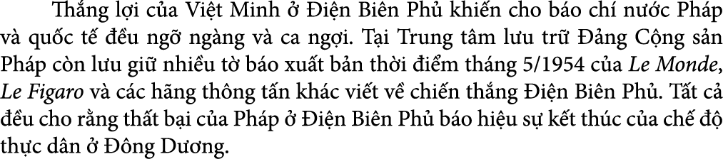  Th ng l i c a Vi t Minh   i n Bi n Ph  khi n cho b o ch  n  c Ph p v  qu c t    u ng  ng ng v  ca ng i. T i Trung t...
