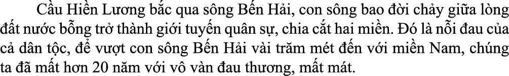  C u Hi n L ng b c qua s ng B n H i, con s ng bao   i ch y gi a l ng   t n  c b ng tr  th nh gi i tuy n qu n s , chi...