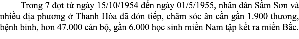  Trong 7  t t  ng y 15/10/1954   n ng y 01/5/1955, nh n d n S m S n v  nhi u   a ph  ng   Thanh H a      n ti p, ch ...