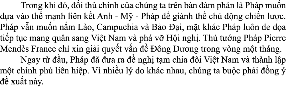  Trong khi  ,   i th  ch nh c a ch ng ta tr n b n   m ph n l  Ph p mu n d a v o th  m nh li n k t Anh M  Ph p    gi ...